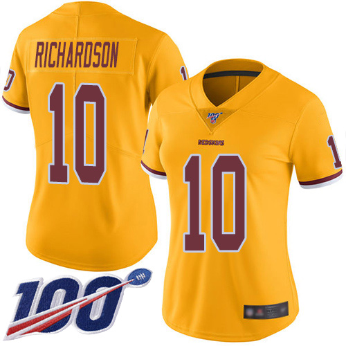 Washington Redskins Limited Gold Women Paul Richardson Jersey NFL Football #10 100th Season Rush->youth nfl jersey->Youth Jersey